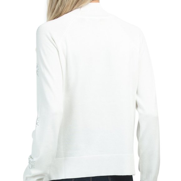 MARLED White Snow Crystal Snowflakes Sweater size M ❄❄❄ - Picture 4 of 14